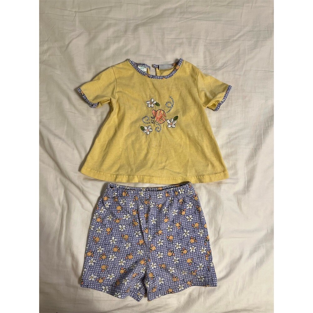 OkieDokie 2-Piece Outfit Set Girls 18-24M Bee Top & Floral Shorts
